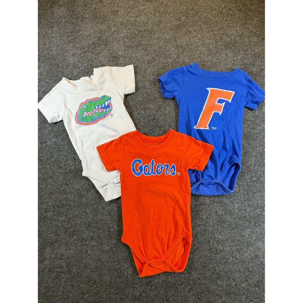 Wes and Willy Florida Gators Organic Cotton Infant Bodysuits 3 Pack 6M 2983